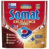 Detergent Capsule pentru Masina de Spalat Vase - Somat Excellence Premium 5 in 1, 20 spalari