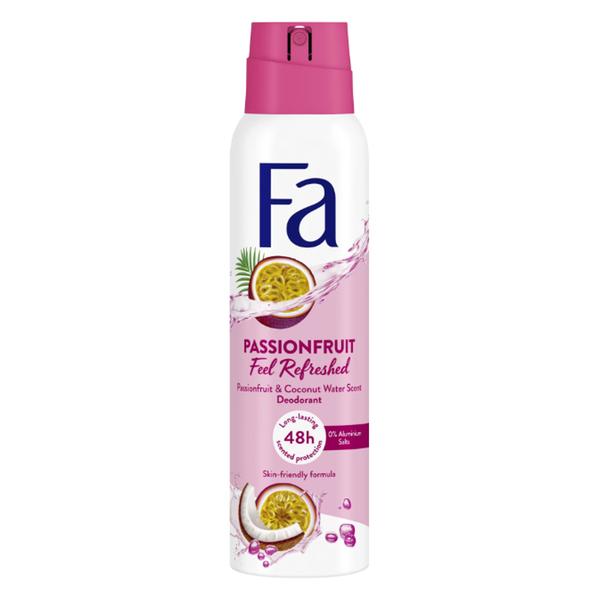 Deodorant Spray cu Parfum de Fructul Pasiunii si Apa de Cocos - Fa Passionfruit Feel Refreshed, 150 ml