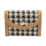 Portmoneu Camel cu Capsa si Imprimeu Houndstooth