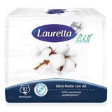 Absorbante de Noapte cu Aripioare din Bumbac Organic - Laurella BIO Cotton, 4 picaturi, 10 buc