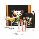 Set cadou pentru bauturi Cocktail Rose 7 piese - Shaker Cocktail din otel inoxidabil - 2 Pahare Martini Coupe