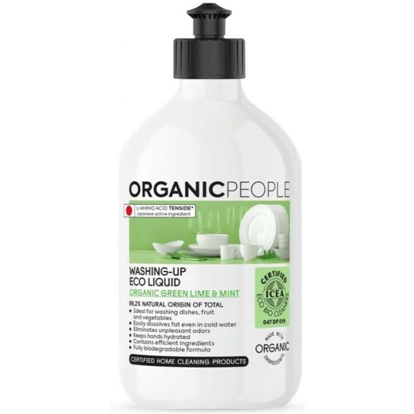 Detergent Ecologic pentru Vase Green Lime Mint Organic People, 500 ml