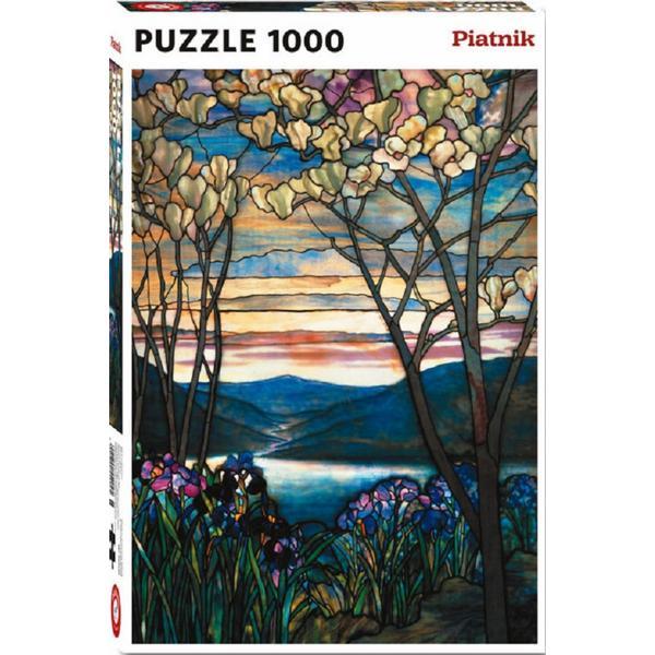 Puzzle 1000: Tiffany. Magnolii si irisi