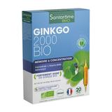 Supliment Alimentar pentru Memorie si Concentrare - Santarome Bio Ginkgo 2000 Bio, 20 fiole