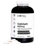 Calciu 800mg + vitaminele D3 si K2 x 240 comprimate Vegane, Hivital