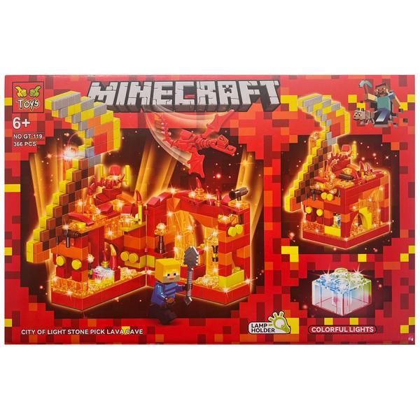 Set de constructie Minecraft City of Light, Stone Pick Lava Cave, 366 piese tip lego