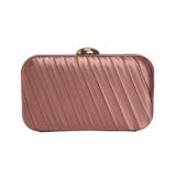 Clutch Tess Roz satinat Tip Poseta Cu Pliuri