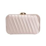 Clutch Tess Bej satinat Tip Poseta Cu Pliuri