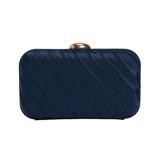 Clutch Tess Bleumarin satinat Tip Poseta Cu Pliuri