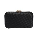 Clutch Tess Negru satinat Tip Poseta Cu Pliuri