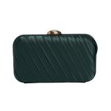 Clutch Tess Verde satinat Tip Poseta Cu Pliuri