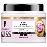 Masca Iluminatoare 4-in-1 pentru Parul Tern, Casant - Schwarzkopf Gliss 4-in-1 Shine Bond-Building Hair Mask, Medium Care, 400 ml