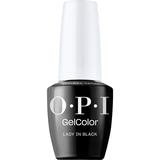 Lac de Unghii Semipermanent Vegan si Hema-Free - OPI Gel Color, nuanta Lady in Black™, 15 ml