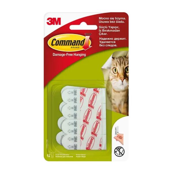 Benzi Dublu Adezive Mici - 3M Command Damage-Free Hanging, 450 g, 12 buc