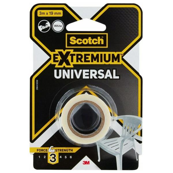 Banda Adeziva pentru Reparatii - 3M Scotch Extremium, Alb, 19 mm x 3 m, 1 buc