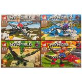 Set de constructie Minecraft My World, 4 Dragoni de colectie, 351 piese