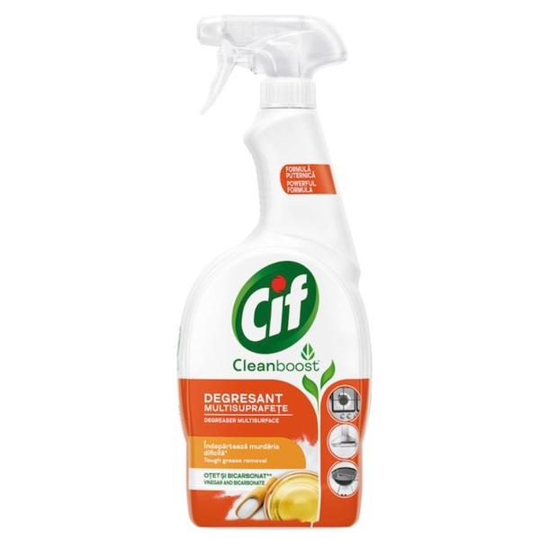 Spray Degresant Multisuprafete - Cif Cleanboost Otet si Bicarbonat, 750 ml