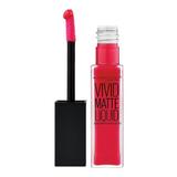 Ruj lichid de buze, Maybelline New York, Color Sensational Vivid Matte Liquid, 35 Rebel Red, 8 ml