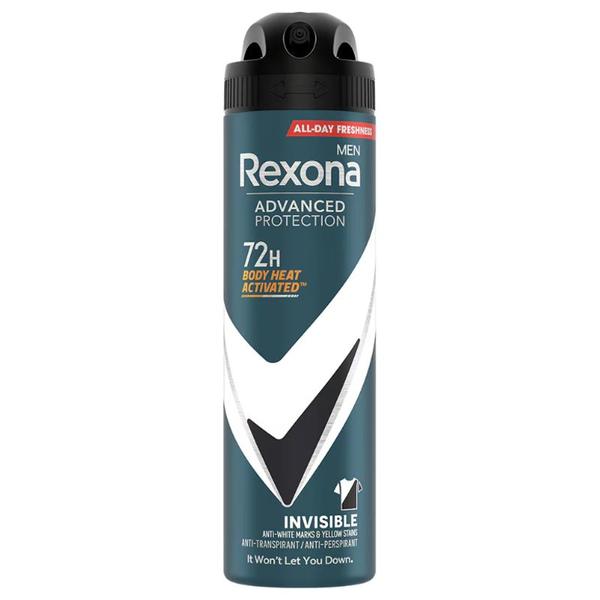 Deodorant Antiperspirant Spray pentru Barbati - Rexona Men Advanced Protection Invisible Black&White 72h, 150 ml