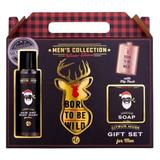 Set cadou pentru barbati Men's Collection Winter Edition, Gel 2in1 150ml, Sapun 100g,  Sticla din oțel inoxidabil