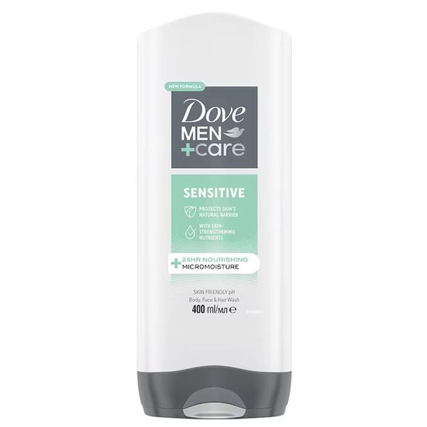 Gel de Dus pentru Barbati - Dove Men +Care Sensitive 24HR Nourishing Micromoisture Body, Face & Hair Wash, 400 ml