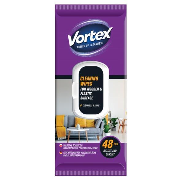 SHORT LIFE - Servetele Umede pentru Suprafete din Lemn si Plastic - Vortex Cleaning Wipes for Wooden & Plastic Surface, 48 buc