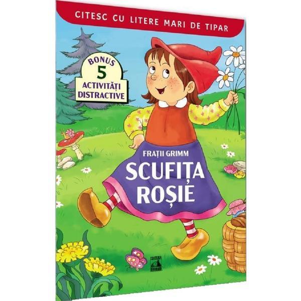 Scufita Rosie. Citesc cu litere mari de tipar - Fratii Grimm, editura Neverland