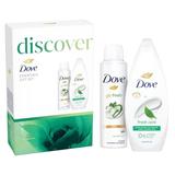 Set Cadou Dove Discover Essentials Gift Set - Gel de Dus Fresh Care Shower Gel, 250 ml + Deodorant Spray Fresh Cucumber Anti-Perspirant, 150 ml