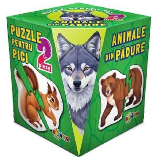 Puzzle 2 Piese. Animale din Padure