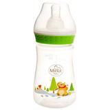 Biberon "Ursul Pacalit de Vulpe" cu Tetina de Silicon Rotunda - Minut Baby, 0+, 125 ml