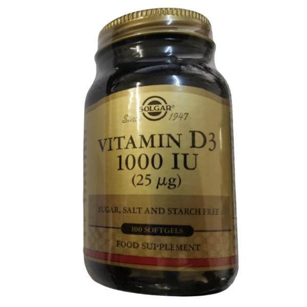 SHORT LIFE - Vitamina D3 1000 UI (25 mcg) Solgar, 100 capsule moi