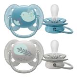 Set de 2 suzete Soft Gri/Bleu 6-18luni, Philips Avent