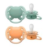 Set de 2 suzete Soft Verde/Coral 0-6luni, Philips Avent