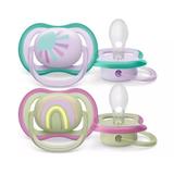 Set de 2 suzete Air Verde/Mov 0-6 luni, Philips Avent