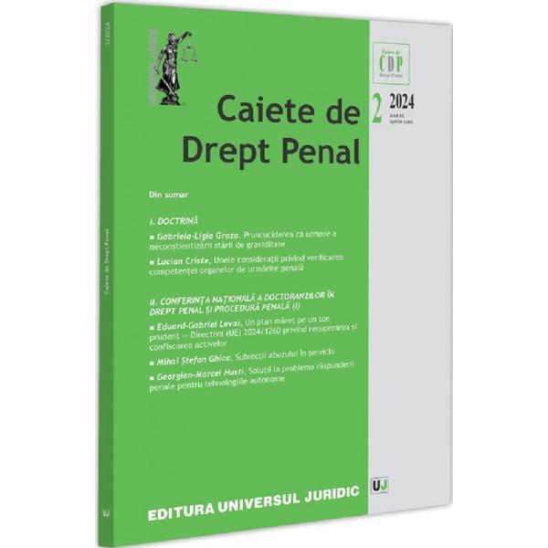 Caiete de drept penal Nr.2 din 2024, editura Universul Juridic