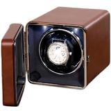 Cutie ceas, Rotator pentru 1 ceas automatic, watch winder 1, Ava-Stars ®, exterior din piele, maro