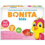 Pastile de Supt cu Aroma de Capsuna - Bonita Kids, cu Lichen Islandez si Vitamina C, 24 g, 24 buc