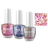 SHORT LIFE - Lac de Unghii Alfar Catherine Arley Silky Touch Glitter, nuanta 755 Geometry Whisper, 14ml