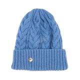 Caciula Beanie Din Tricot Albastru Cu Angora Si Margine Indoita