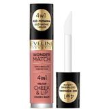 Fard lichid pentru obraji si buze Eveline Wonder Match 4 in 1 Cheek&Lip No 01, 4.5 ml