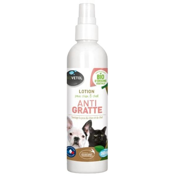 Lotiune Spray Bio Hipoalergica ”Anti-Mancarime” pentru Catei si Pisici - Biovetol Lotion Anti Gratte pour Chien&Chat, 240 ml