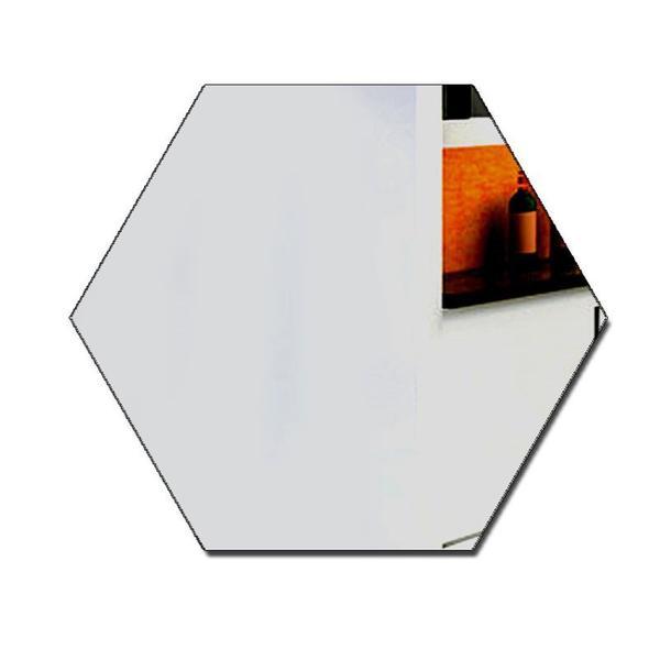 Set Oglinzi Design Hexagon-Oglinzi Decorative Acrilice 12 bucati, 10x8.7x5 cm, Argintiu