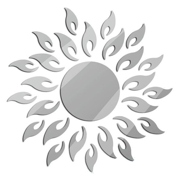 Set Oglinzi Design 3D Silver Sun MyStyle - Oglinzi Decorative Acrilice Luxury Home 27 buc/set