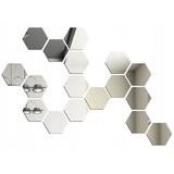 Set Oglinzi Decorative Acrilice Design Hexagon Silver M Size - MyStyle Luxury Home 6 bucati