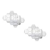 Set Oglinzi Decorative Hexagonale tip Fagure, 16x32 cm, 4 Bucati Sticker