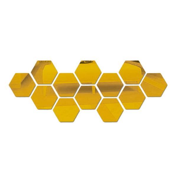 Set Oglinzi Design Hexagon - Oglinzi Decorative Acrilice Gold - MyStyle Luxury Home 12 bucati/set