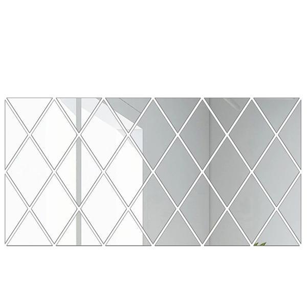 Oglinzi acrilice decorative Diamant autoadezive suprafata acoperita 50x100cm - 32 piese/set