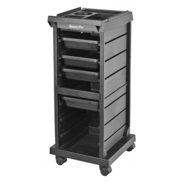 Carucior Cosmetica T-100X - Beautyfor Hairdressing Salon Trolley, Negru, 1 buc