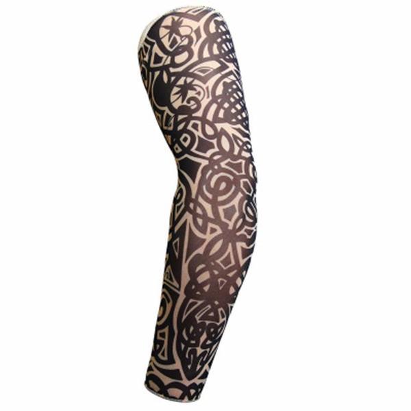 Maneca tatuaj temporar, print 3D, cu protectie solara pentru brate, marime universala, Unisex, Model Tribal