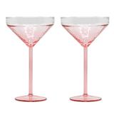 Pahare de cocktail, set de 2, roz